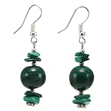 EXP Handmade Malachite & Silver Earrings
