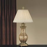 Murray Feiss One-Light Villa Medici Table Lamp, Artisan Gold with Round Cream Color Shantung/ Ivory Soft Lined Shade # 9462ARG