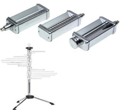 KitchenAid KPRA Pasta Roller Attachment for Stand Mixers (With chrome plated steel rack)