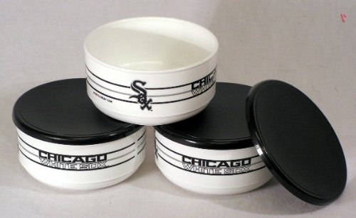 Chicago White Sox MLB 3-piece Plastic Bowl Set with Lids
