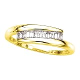 14K Yellow Gold 1/4 ct. Baguette Cut Diamond Fashion Ring