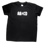 ABCD - Retro Rock n Roll Kids T-Shirt, 100% Cotton, Black