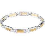 14K Two-Tone Gold Diamond Man's Bracelet - 1.00 Ct.
