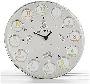 * ' My First Year ' Clock Photo Frame Babys First Birthday Christening Gift - Holds 12 photos * by Baby / Christening