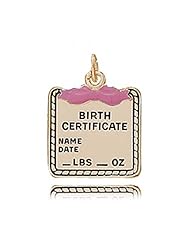 Birth Certificate Pendant Baby Girls - Vermeil Style