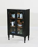 IMAGE OF Keeping Room Black Glass Door Cupboard (Black) (38.5