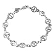 High Polished Sterling Silver Small Peace Bracelet