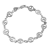 High Polished Sterling Silver Small Peace Bracelet