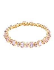 18k Gold Over Sterling Silver and Brazilian Amethyst Spring Enchantment Bracelet