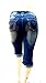 LA CHULA WOMENS PLUS SIZE BLUE CAPRI Acid Wash denim jeans Stretch HIGH WAIST