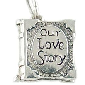 Our Love Story Book 925 Sterling Silver and Enamel Traditional Charm Opens!
