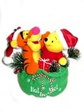 9 Inch Disney Winnie The Pooh and Tigger in Ho Ho Ho Holiday Santa Christmas Sack Table Topper