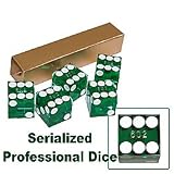 19mm A Grade Serialized Set of Casino Dice-Green - Casino Supplies > Craps Supplies