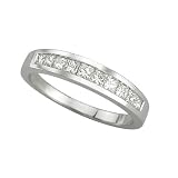14K White Gold 1/2 ct. Princess Cut Diamond Wedding Band
