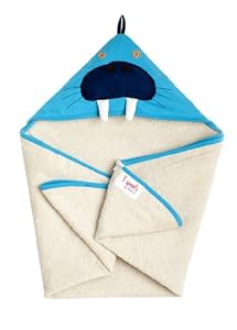 3 Sprouts Organic Hooded Towel, Walrus