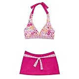 Girls' Xhilaration Spring Garden Swim Set with Skirt - Pink