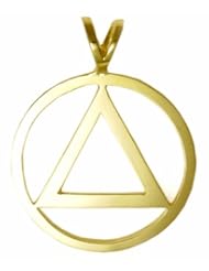 Alcoholics Anonymous AA Symbol Pendant #06-1, Solid 14k Gold, Large Smooth & Clean