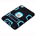 MagicSky Rugged Hybrid Dual Layer Armor Defender Full Body Protective Case Cover with Kickstand for iPad mini, iPad mini 2, iPad mini 3 - Teal/Black