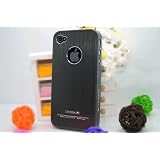 【Cool shop】【iPhone 4S / 4対応 ケース】cross lineアルミケース/美しいヘアライン加工アルミケース/ブラック
