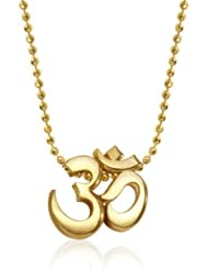 Alex Woo "Little Faith" 14k Yellow Gold Om Pendant Necklace, 16"