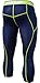 TSLA Men's 3/4 Compression Pants, Running Workout Tights, Cool Dry Capri Athletic Leggings, Yoga Gym Base Layer, Zero Pants Navy, Large