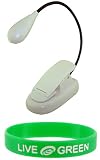 Goose Neck Flex Amazon Kindle 1 and 2 eBook / Book Reader LED Light + Bonus Young Micro TM - Live Green WristBand
