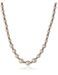 Napier "Finishing Touches" Gold-Tone Cream Pearl Collar Necklace, 19"