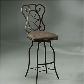 Pastel Furniture CI 219 AR 649 Capri 26 Inch Rust Counter Stool w  Florentine Coffee Vinyl by Pastel