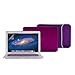 GMYLE Hard Case Frosted for MacBook Air 13.3 inch (Model: A1369 and A1466) - Deep Purple 4 in 1 Bundle - Matte Cover - Sleeve Bag - Silicon Keyboard Skin - Clear Screen Protector