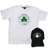 GUINNESS MATCHING CAP / TEE COMBO SET - Black Shamrock Cap & White Shamrock Tee