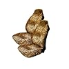Set of 2 Universal-fit Animal Print Front Bucket Seat Cover - Leopard