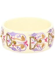 Chamak by priya kakkar Hand Painted Purple and Gold Bangle Bracelet