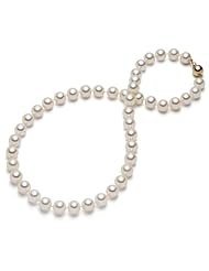 HinsonGayle AAA Gem Collection 9.0-9.5mm White Cultured Freshwater Pearl Necklace (14k Yellow Gold, 18")
