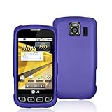 Purple Rubberized Snap-On Hard Skin Case Cover for LG Optimus S LS670 Phone ....