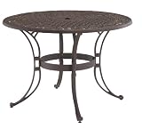 48 Outdoor Dining Table with Patterned Top in Rust Brown Finish
