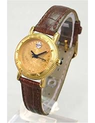 MARCEL DRUCKER Womens Gold-tone Coin Watch with Leather Strap. Model: MD-20-901