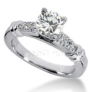41id3z%2B4DgL 14K White Gold Round Cut Diamond Promise Engagement Ring (0.95ct.tw, HI Color, SI2 3 Clarity)