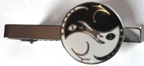 Cat Yin Yang Black White Kittens Chi Yoga Tie Bar Clip