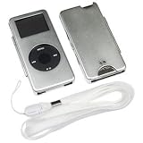 Apple iPod Nano - Silver Aluminium Hard Metal Case (with Neck Strap)