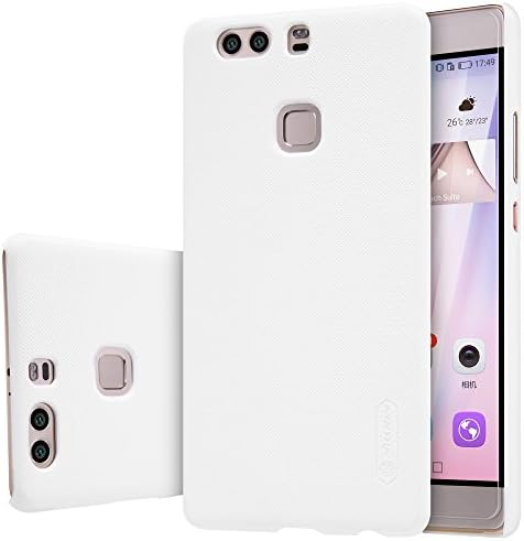 Huawei Ascend P9 Plus Case,【nibaijing】High Quality Frosted Shield Hard Case Back Cover With Screen Protector - Retail Package,White