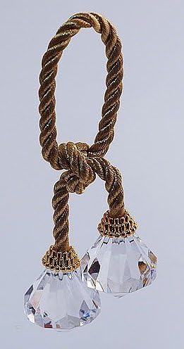 Uit 4 Rope Napkin Rings With Crystal Effect Drops, Gold