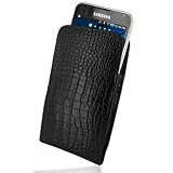 PDair V01 Black Crocodile Pattern Leather Case for Samsung Galaxy S WiFi 5.0 YP-G70 / Galaxy Player 5.0