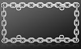 Chrome Metal Car License Plate Frame - Chain Link