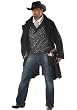 Men'S Gunfighter Western Cowboy Holiday Party Costume (Black/White;Plus Size (48-52))
