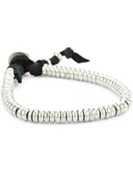 Ettika Flat Nugget Bead Deerskin Leather Bracelet