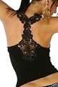 #1 * Neckholder mit attraktiver Rückenstickerei, Top Shirt T-Shirt