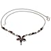 Silver Necklace Garnet Gemstone Jewelry 16 inches (gnklc296)