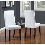 Urban Seating Leatherette Parsons Chairs in White (Set of 2)