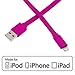 Aduro - Apple Certified / MFi [Lifetime Warranty] - USB to Lightning Extra Long FLAT Charge & Sync Cable fits all Apple Devices with Lightning Connector - iPhone 5 / 5S / 5C / 6 / 6 Plus, iPad 4, iPad Mini, iPad Air, New iPod Touch and Nano (10 Feet / 3 Meters) (Purple)
