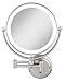 Zadro Light Dimmable Dual-Sided Glamour Wall Mount Mirror, Satin Nickel
